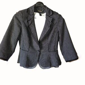 White House Black Market Polka Dot Peplum Blazer Jacket black | white Size 10